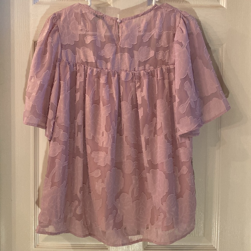 TRACIES Floral Pink Lace Blouse - Picture 9 of 14